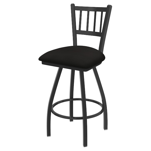 36" Swivel Bar Stool, Pewter Finish, Canter Espresso Seat